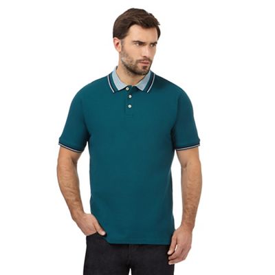 Maine New England Green jacquard polo shirt